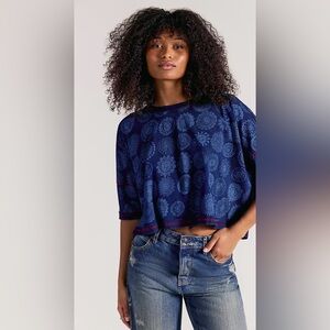 NWT FREE PEOPLE WE THE FREE ONE OF A KIND TEE ANTIQUE COMBO